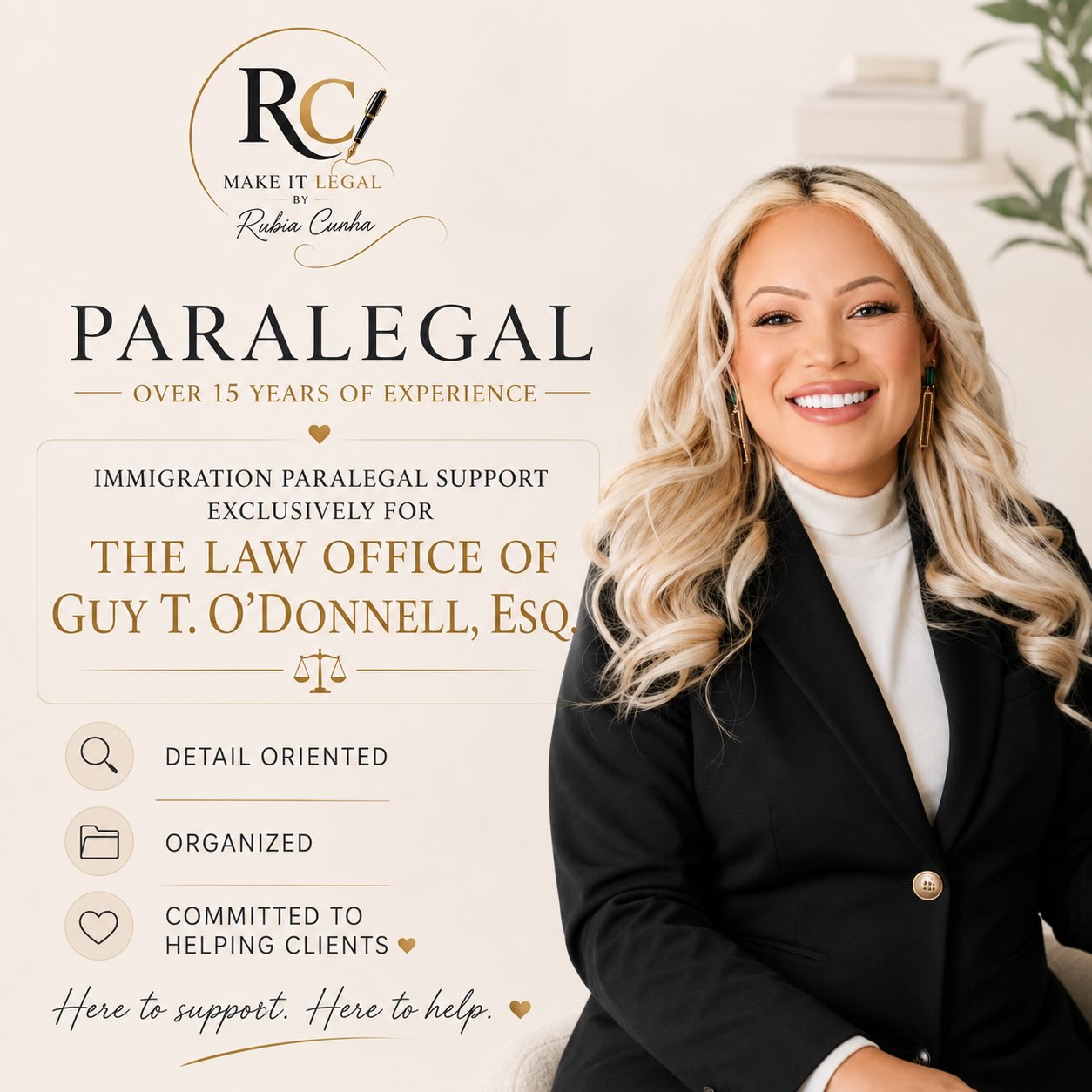 Suporte paralegal de imigração